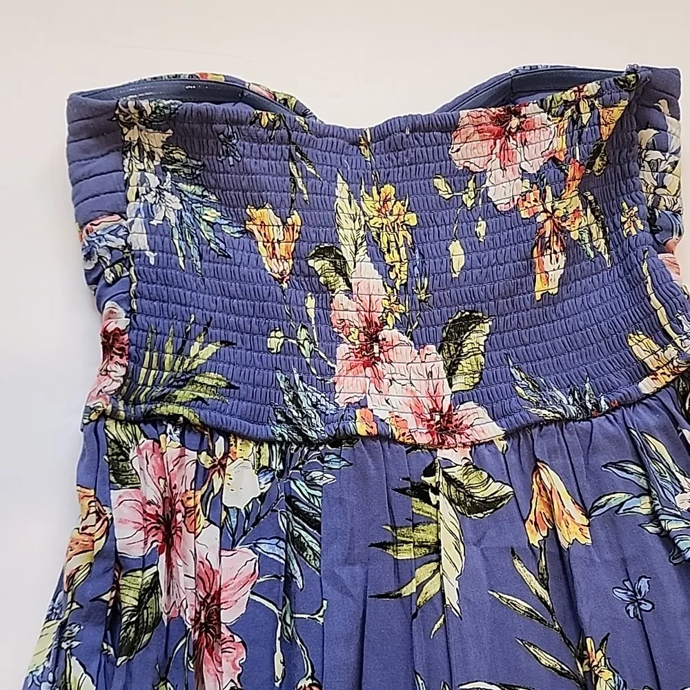 Floral Strapless Jumpsuit Size M      Anti-Slip Band & Cinched Waist - Image 5