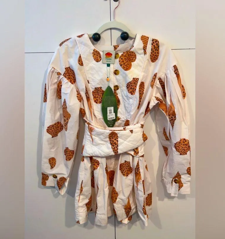 NWT FARM Rio Leopard Shell Matelasse Romper - Image 3