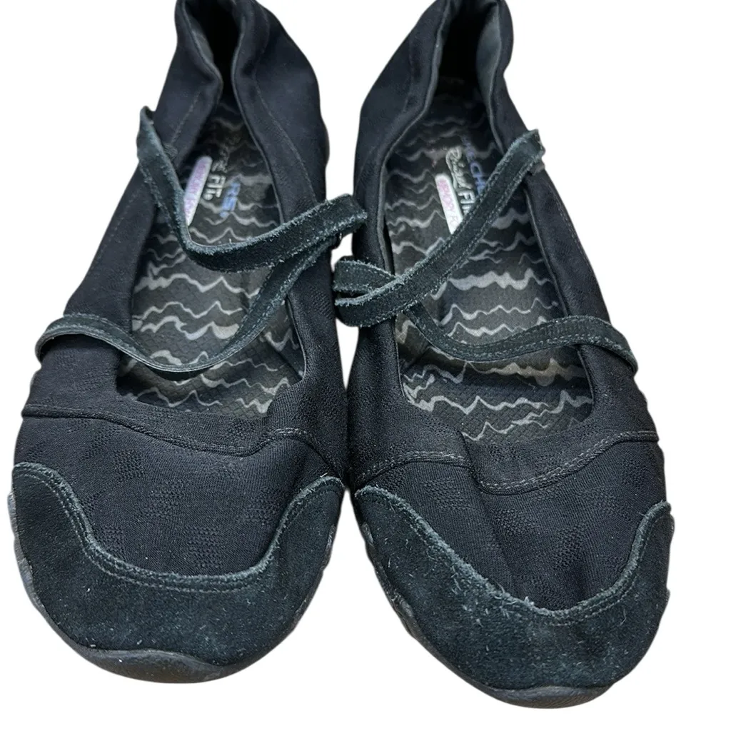 Skechers Air Cooled Relaxed Fit Memory Foam Black Strappy Comfort Shoes Size 10 - Image 5