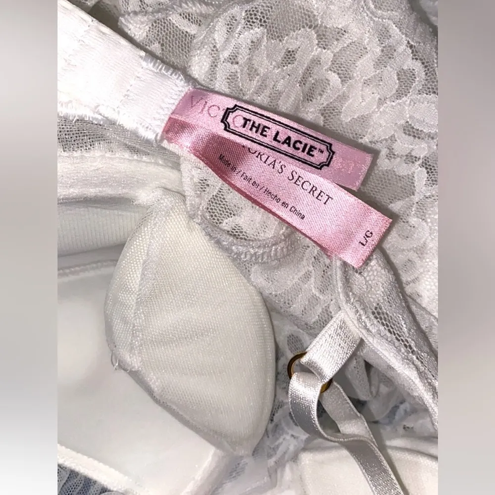 VCTORIAS SECRET The Lacie Bustle Back Babydoll Lace Slip Dress Large L - Image 9