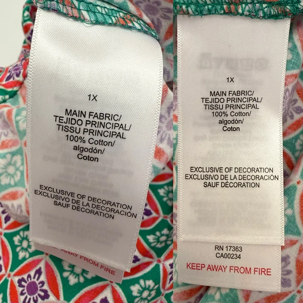 BedHead PJ’s Pajamas Two (2) Piece Set Long Sleeve Top Bottoms Cotton Printed Green Size 1X - Image 16