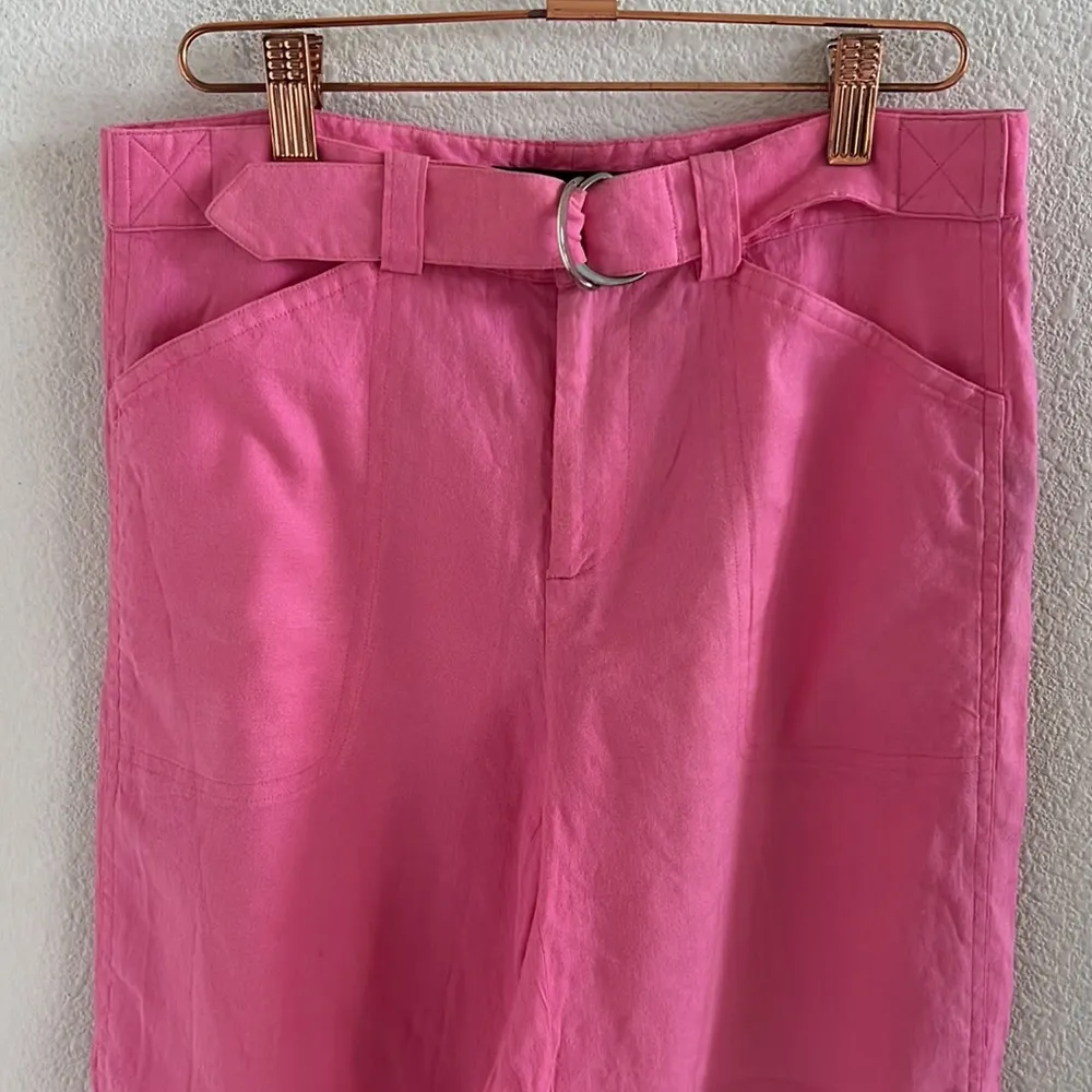 Ralph Lauren Vintage Black Label Linen Viscose Pink Wide Leg Pants 2 - Image 4