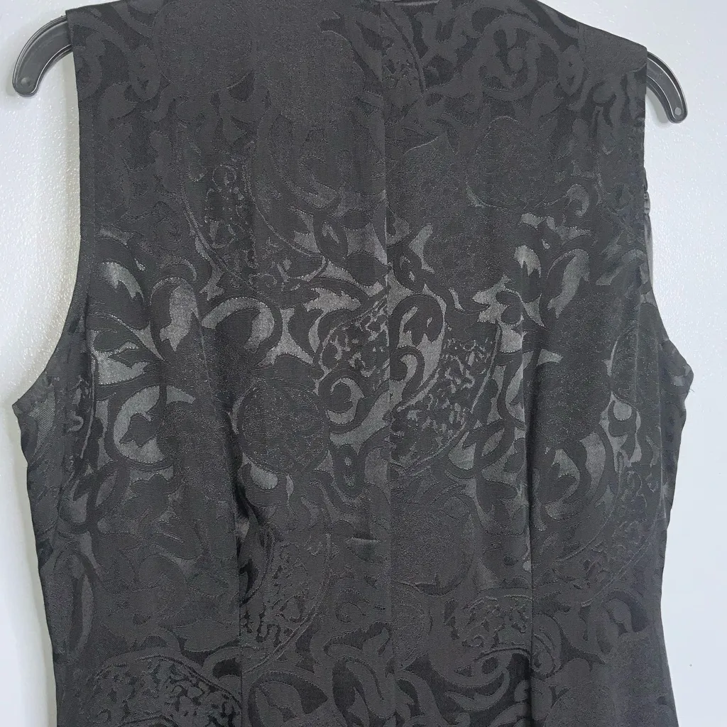 R&M Richards Black Satin Sleeveless Cheongsam & Wide Leg Pants Size 14 - Image 11