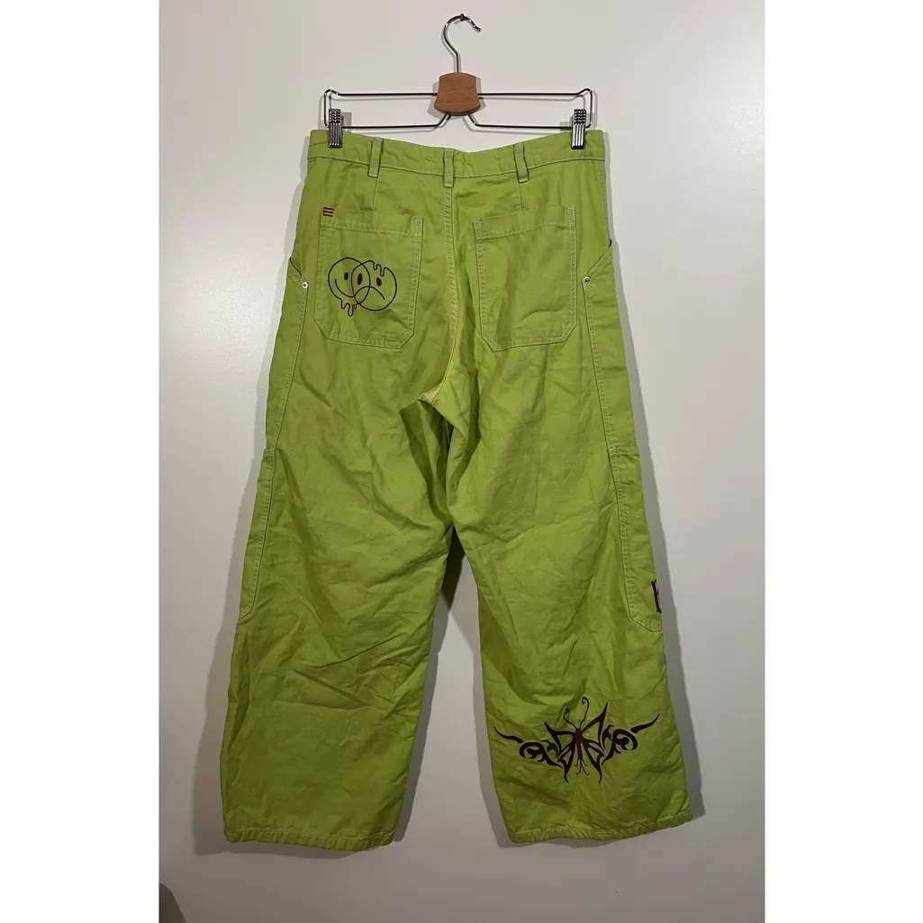 UO BDG Baby Girl Wide Leg Baggy Green Jeans like Jinkos Size 8 US - Image 2