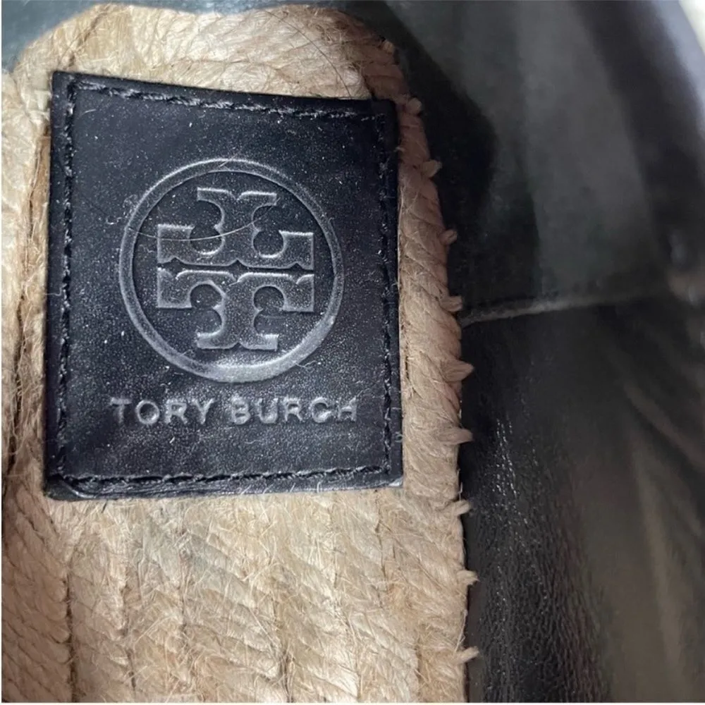 Tory Burch Black and White Mckenzie Dotted Pony Espadrille Slip‎ On Flats 7.5 - Image 4