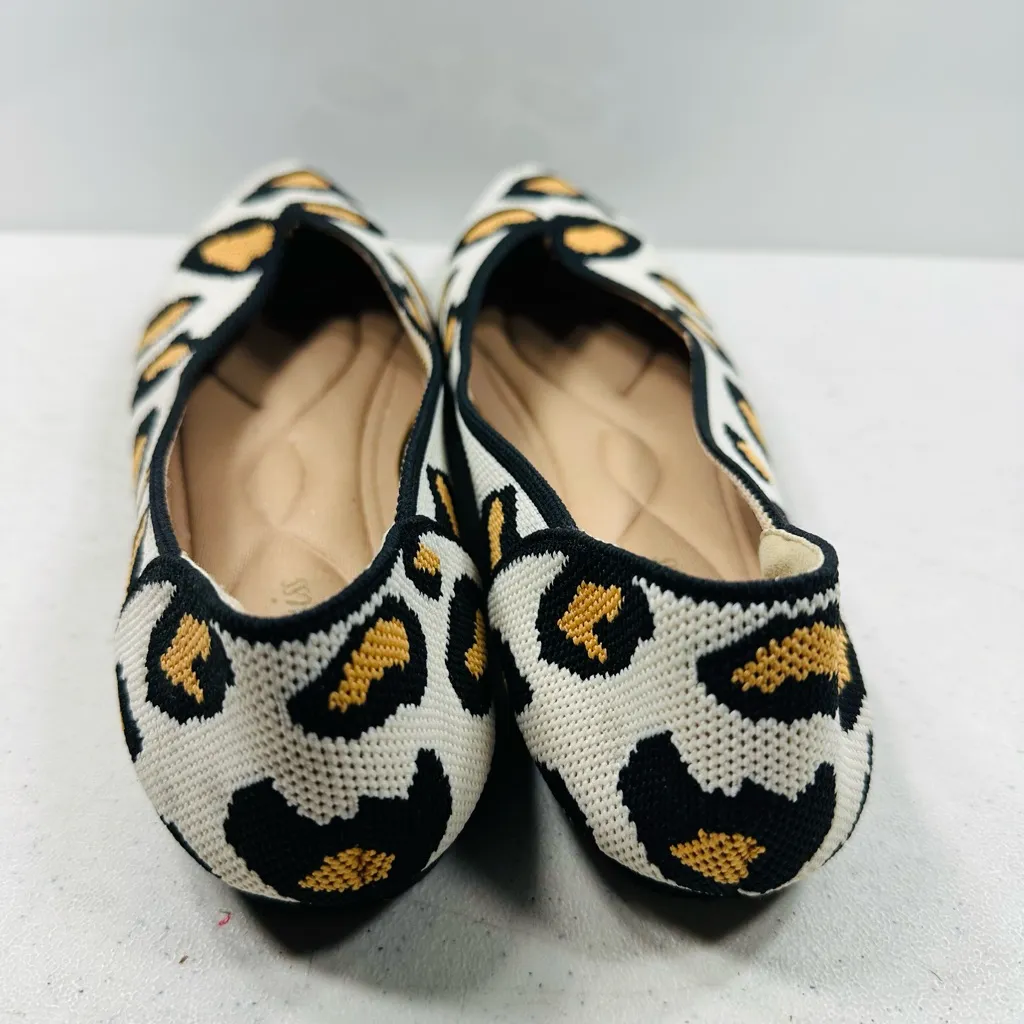 Semwiss Ballet Flats Womens Size 8.8,5(42) Shoes Leopard Print Point Toe Comfort Black - Image 5