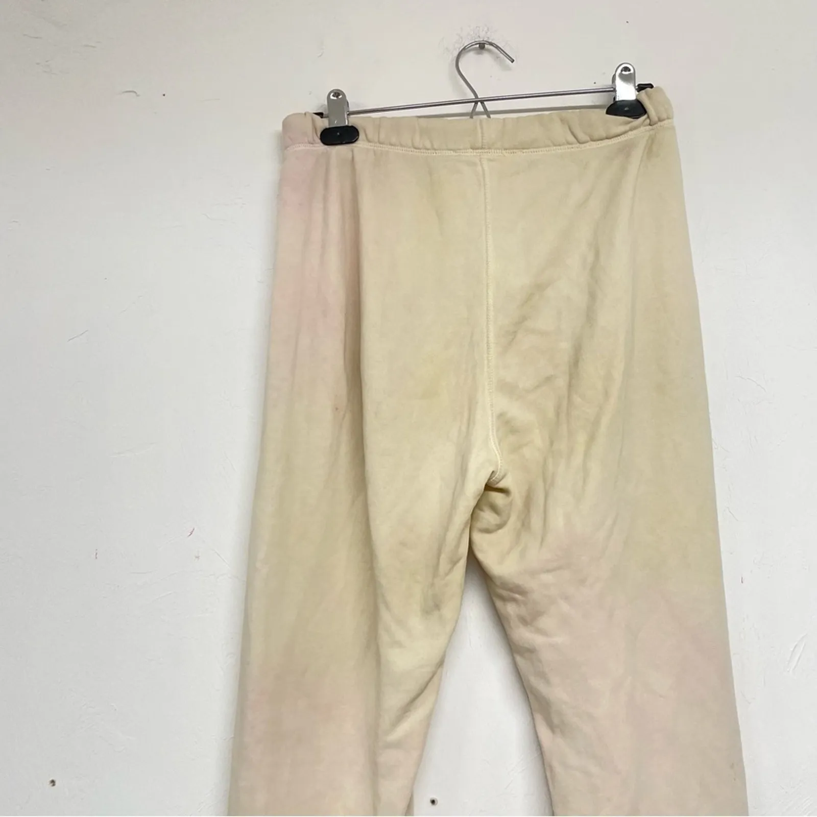 Reformation Pale Yellow Pink Tie Dye Pull On Sweatpants Womens XS Cozy Damaged - Image 8