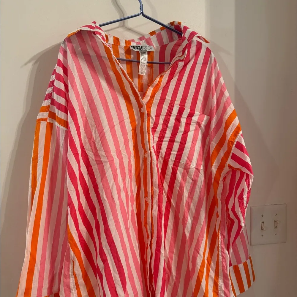 New without tags beach riot oversized button up top/coverup size L Size L - Image 2