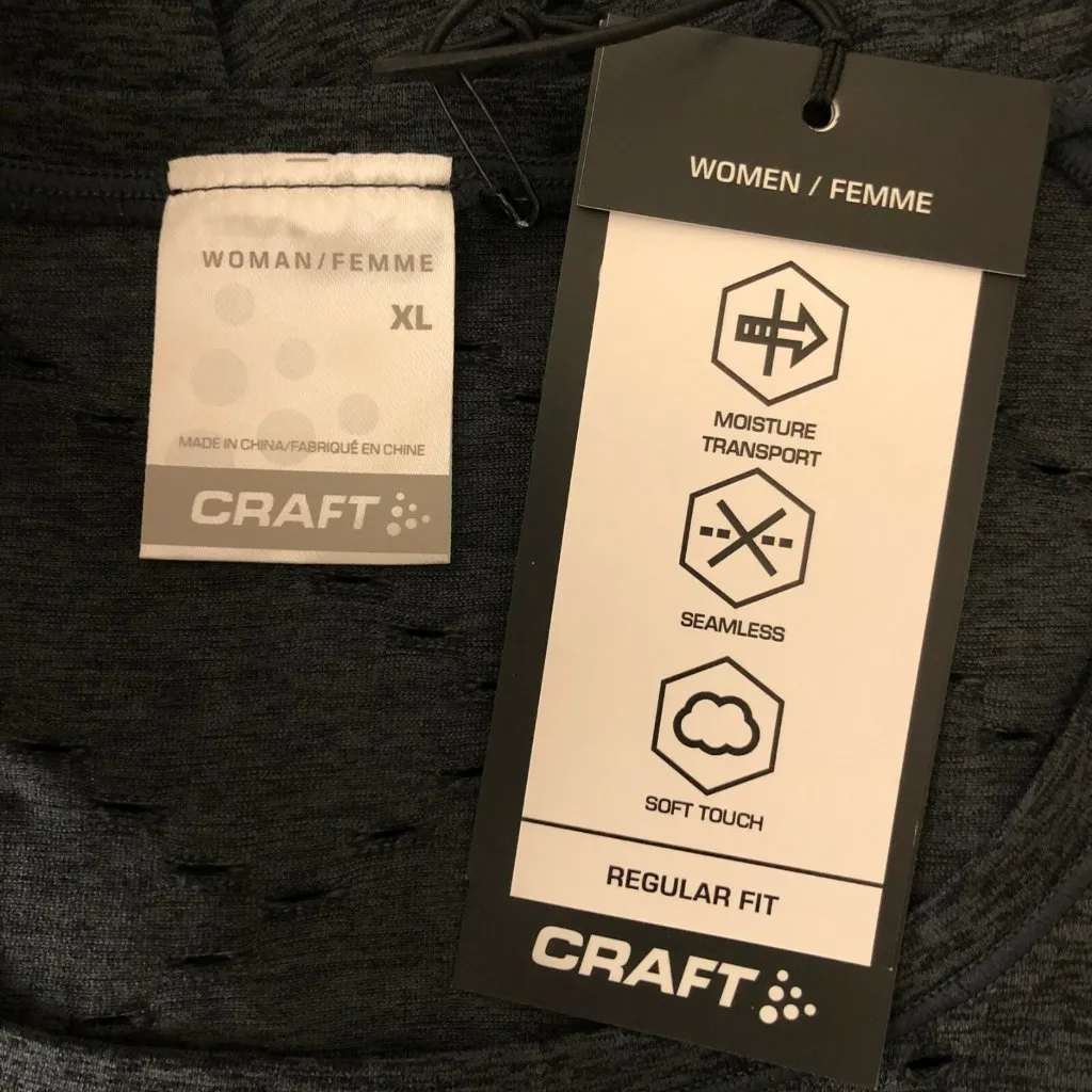 Craft Womens Top Athletic Work Out Moisture Wicking Laser Cut Gray Size XL - Image 4