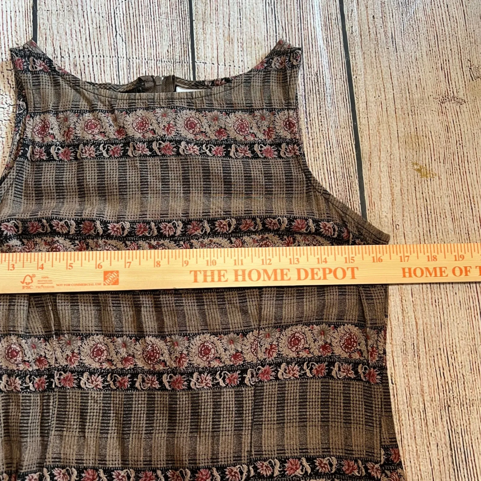 Vintage Studio 90s Floral Sleeveless Mini Dress Womens Size 10 Made In USA Brown - Image 3