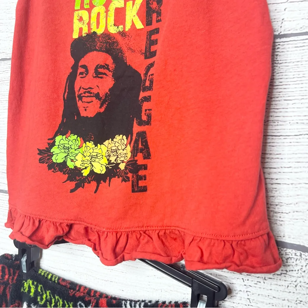 Bob Marley Roots Rock Reggae 2 Piece Pajama Set Size Medium Tank Top & Shorts Red - Image 4