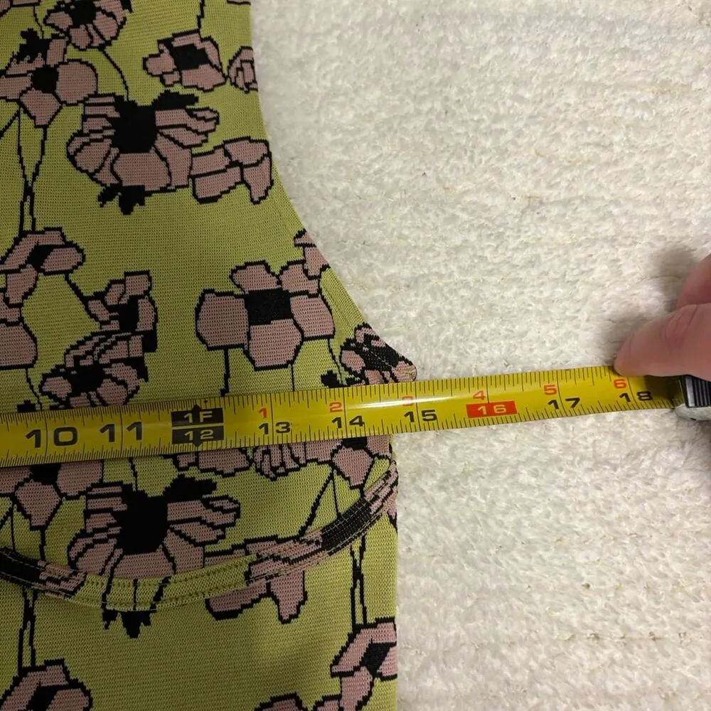 Zara Floral Jacquard Tank Top Pink Green Floral Small - Image 5