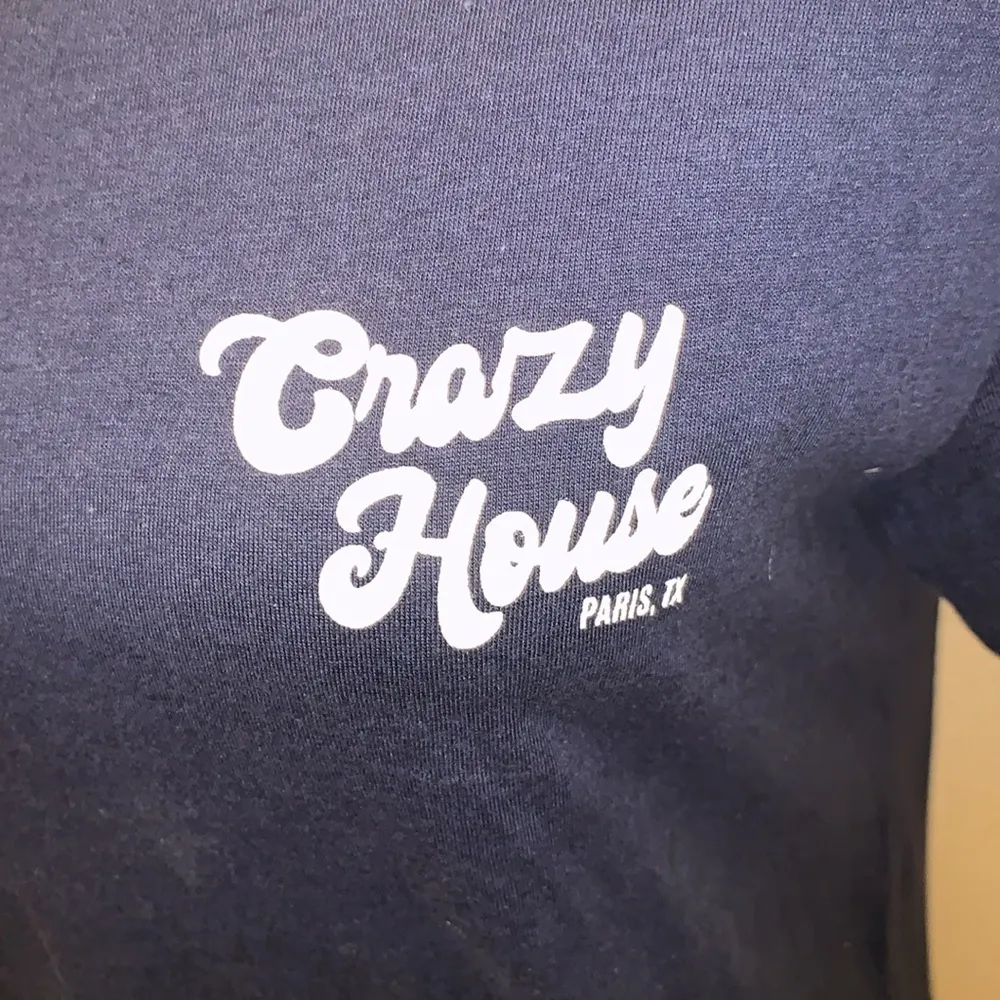 Bella Canvas Crazy House Paris Texas Western Navy blue short sleeve shirt - Image 2