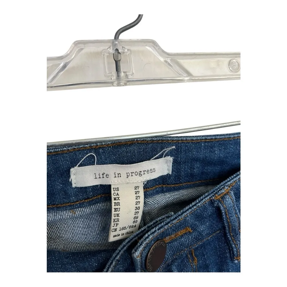 Life in Progress Blue Straight Leg Jeans with Distressed Details Size 27 - Image 4