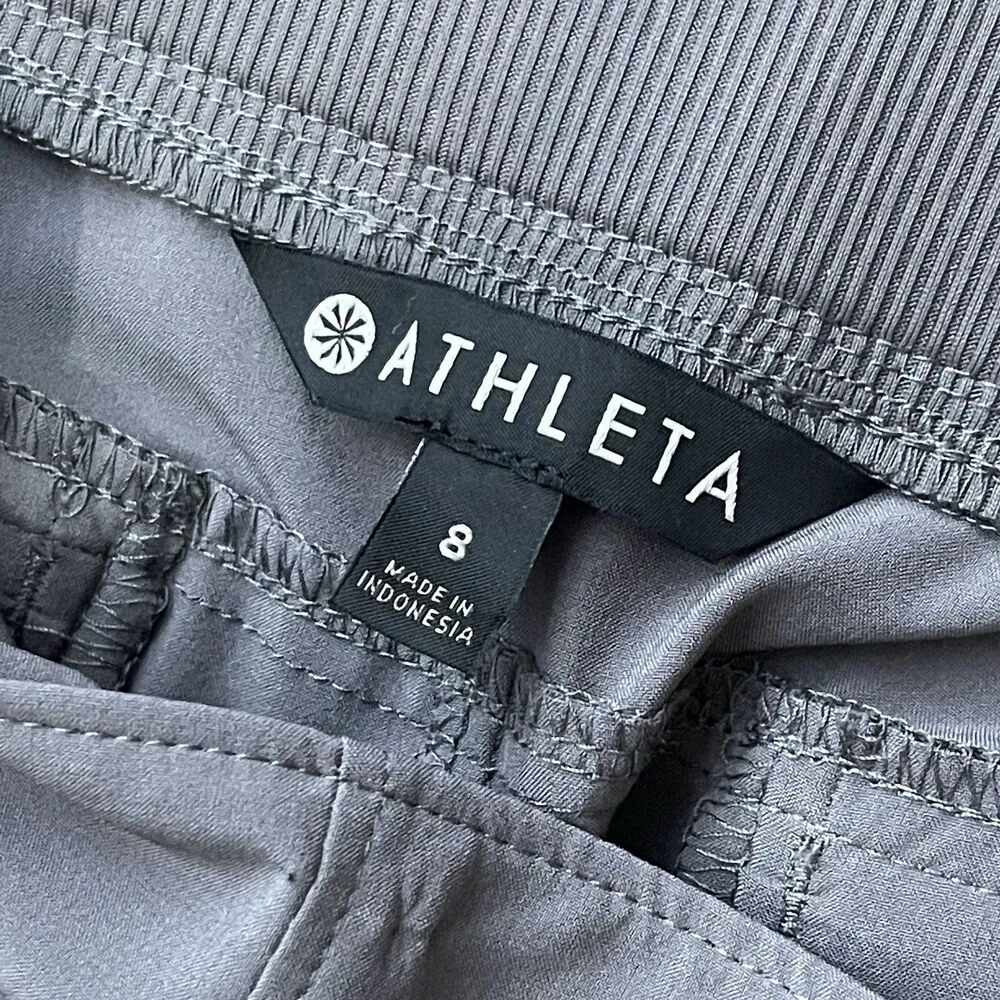ATHLETA Midtown Ankle Pant Size 8 Silver Bells Gray‎ Jogger Travel Workout Crop - Image 5