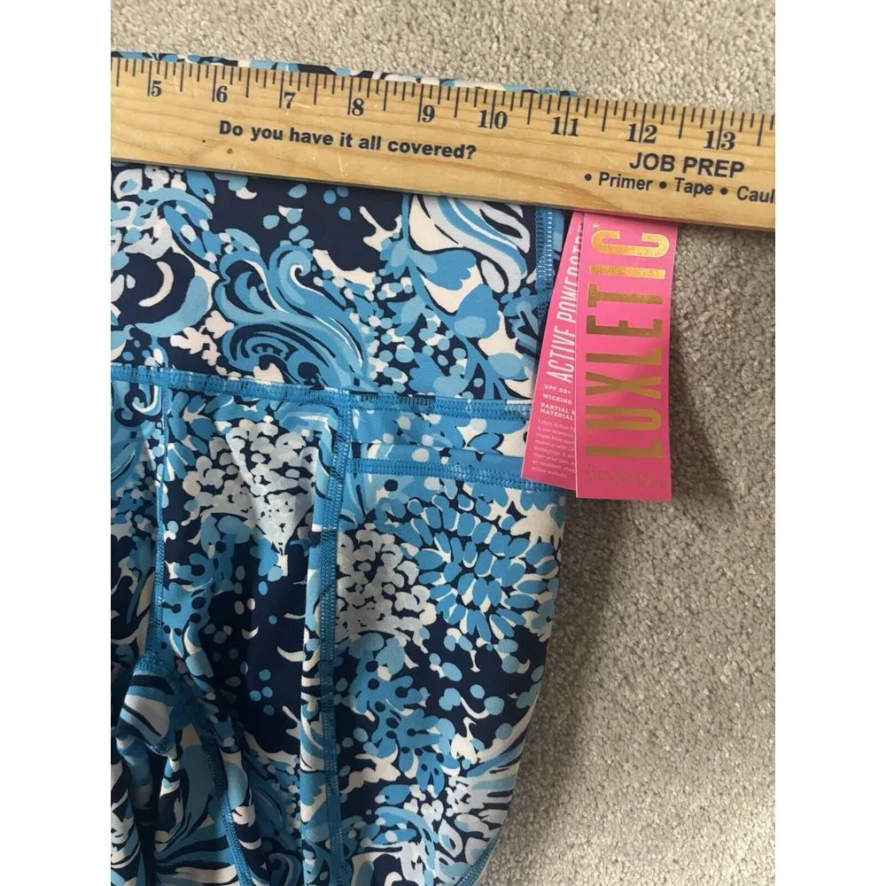 Lilly Pulitzer Luxletic South Beach High Rise Bike Shorts Resort White Mermazing - Image 7