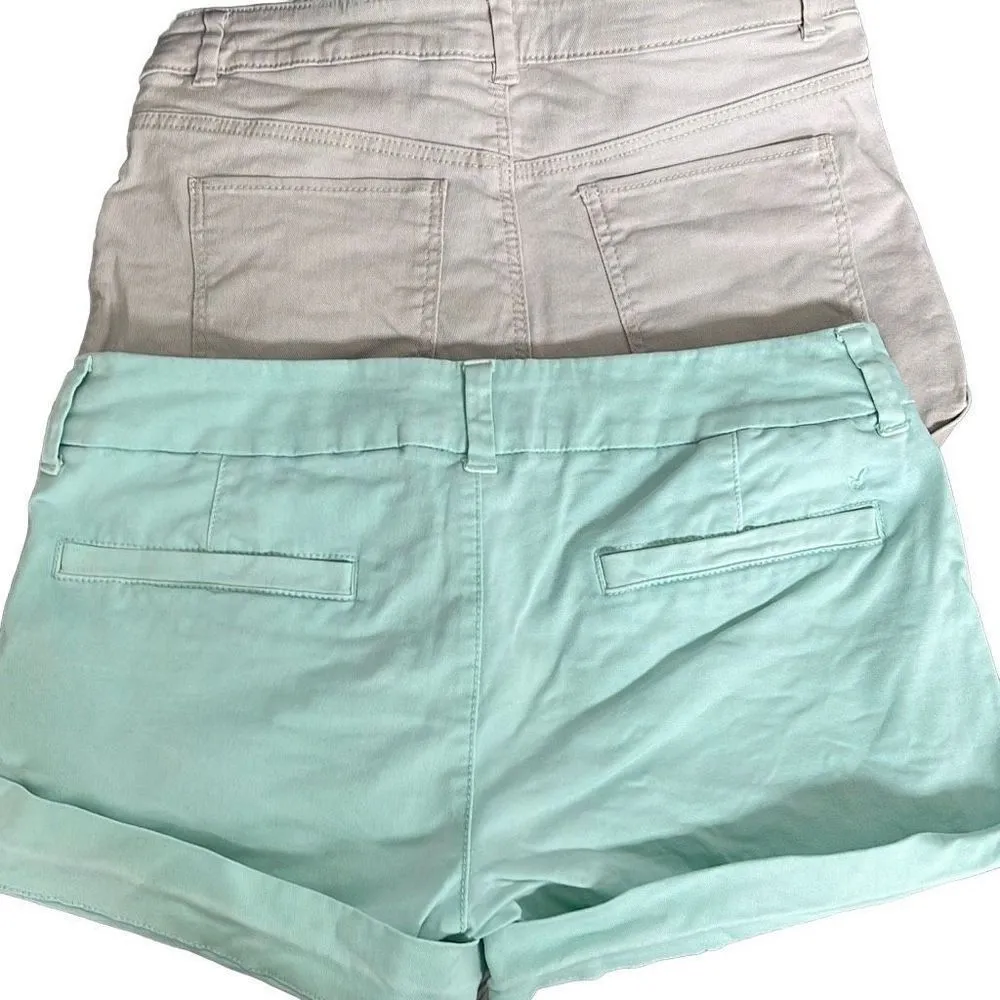 American Eagle/H&M Bundle Size 4 
Shorties Stretch Green‎ Beige - Image 2