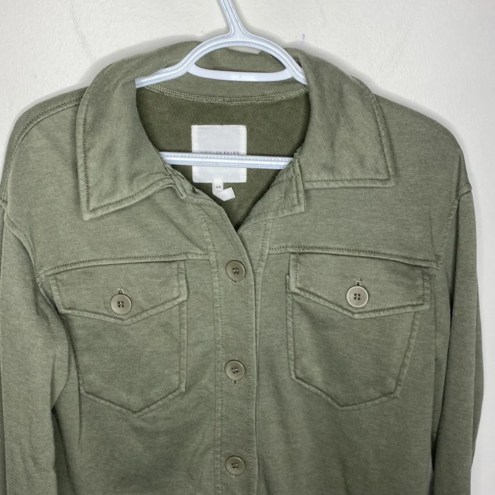 Avec Lea filles French terry shacket in dark olive size XS - Image 3