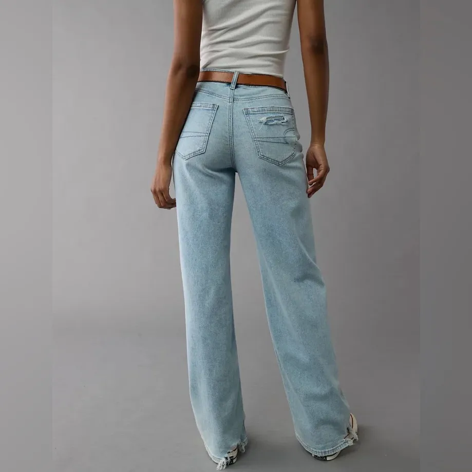 AE Dreamy Drape Stretch Super High-Waisted Baggy Wide-Leg Jean Sz 10 - Image 2