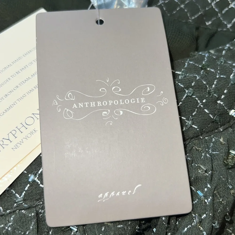 ANTHROPOLOGIE‎ by Gryphon Beaded Silk Mini Size Large NWT - Image 7