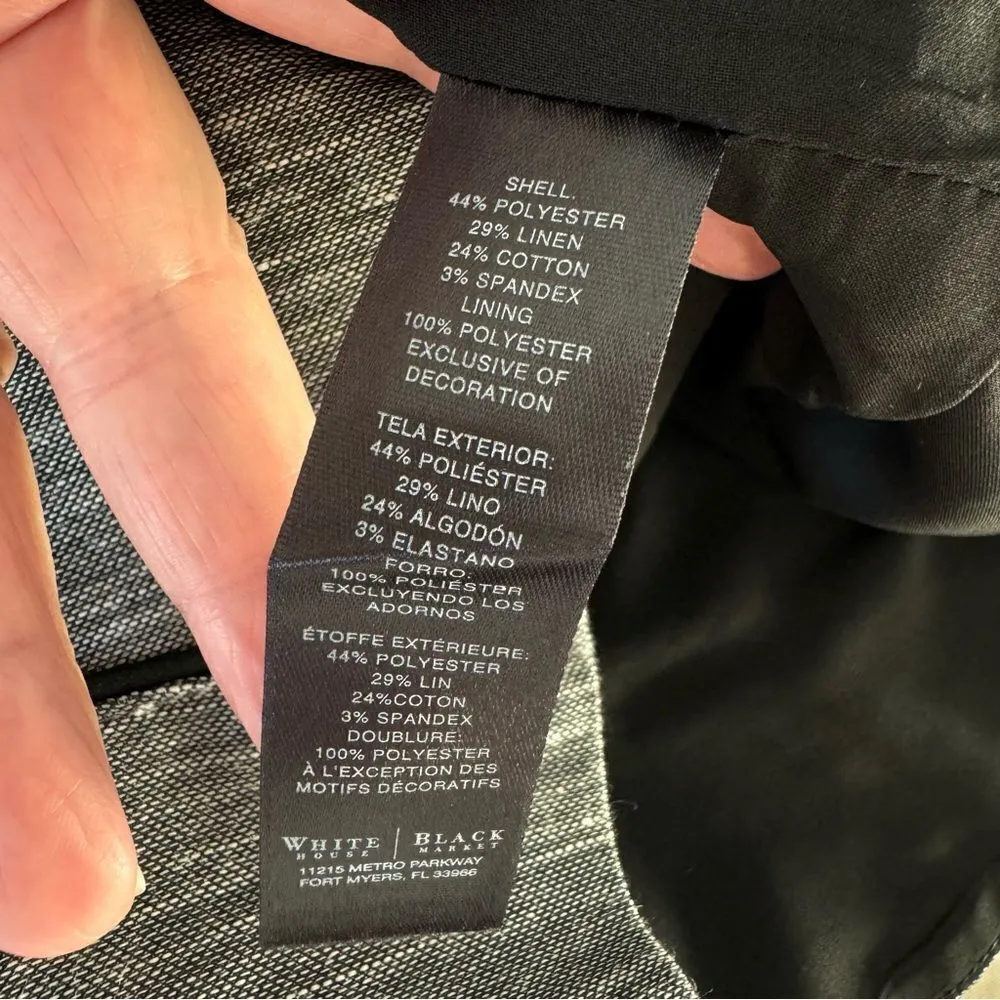 WHITE HOUSE BLACK MARKET Jacket 4 Lightweight Textured Linen Blend Stretch Zip - Image 10