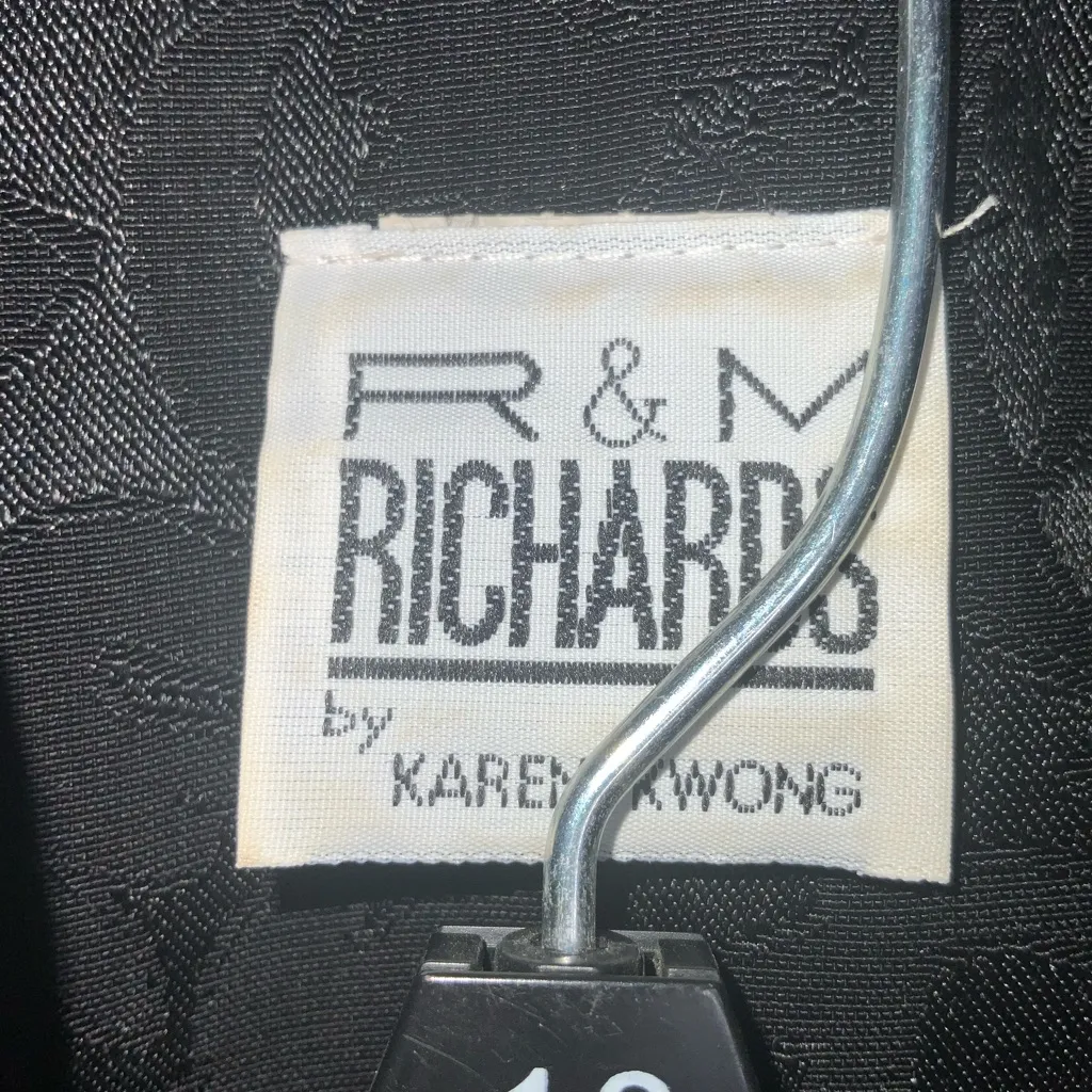 R&M Richards Black Satin Sleeveless Cheongsam & Wide Leg Pants Size 14 - Image 12