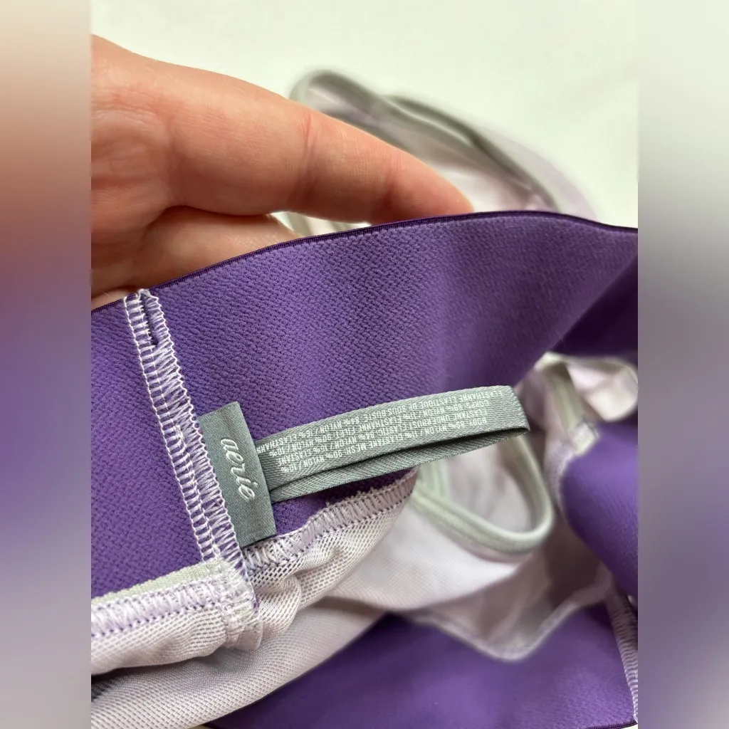 Aerie Woman’s Purple And Grey Crisscross Straps Sports Bra Size Small - Image 4