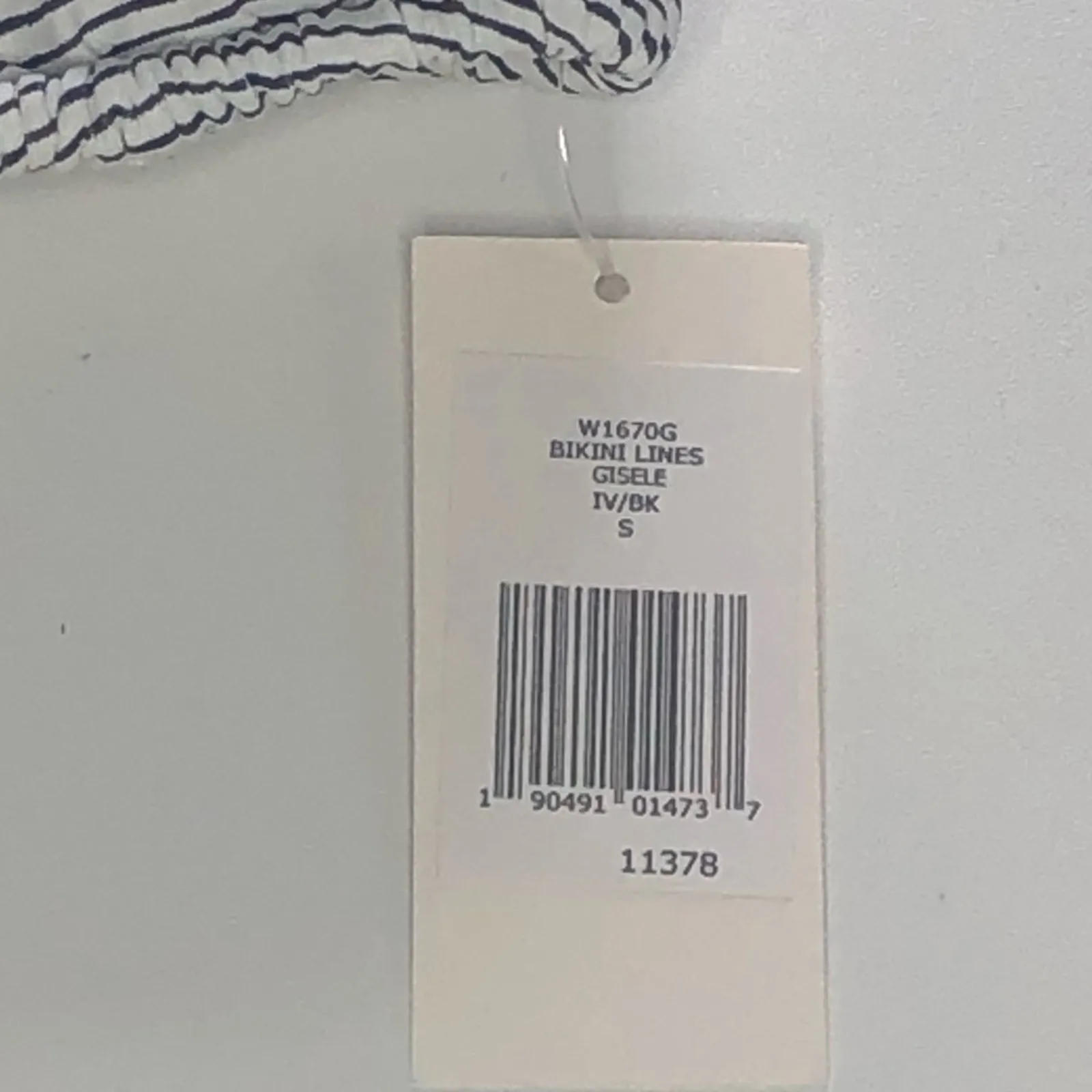 Eberjey Bikini Lines Gisele Blue Stripe Triangle Bikini Top NWT Small - Image 7