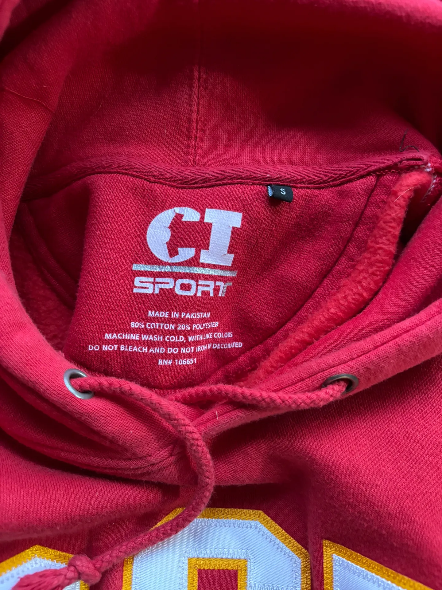 Red Vintage College Hoodie - Image 3