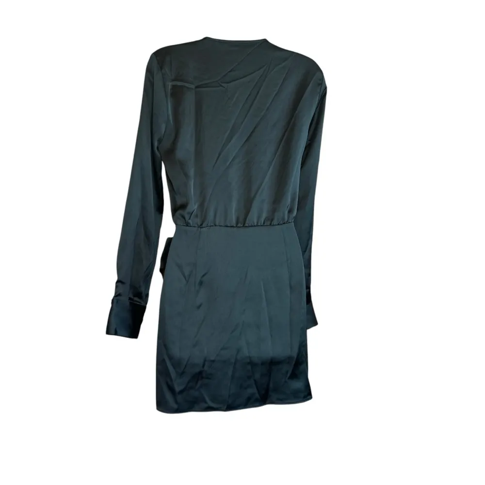 Zara Short Satin Effect Dress Size XS Deep Green V-Neck Party Cocktail Event EUC - Image 6