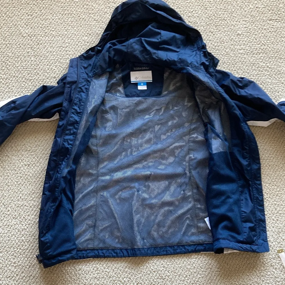 Columbia Women’s Raincoat Navy Blue White Size Small Waterproof Gear Full Zip - Image 7