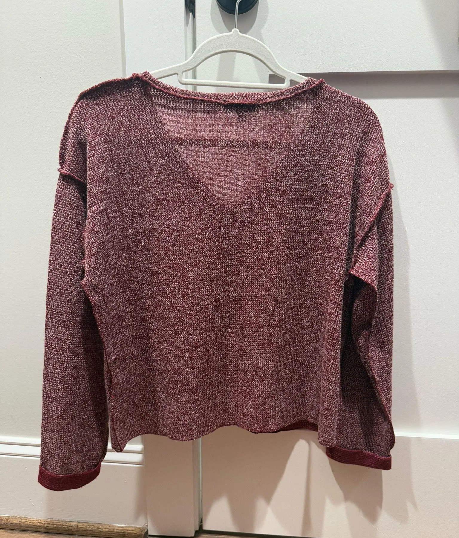 Freshman Cropped Maroon Long Sleeve Top - Image 3