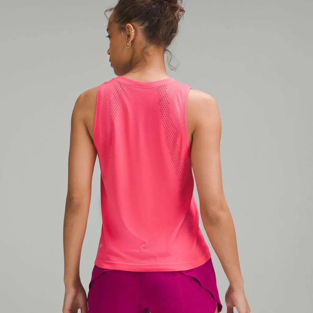 Lululemon Train to Be Tank Top Lip Gloss NEW Size 14 Vent Mesh Gym Run $58 - Image 2