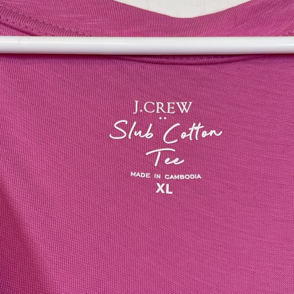 J Crew Pink Long-Sleeve Vintage Slub Cotton V-Neck Shirt Size XL EUC #2364 - Image 5