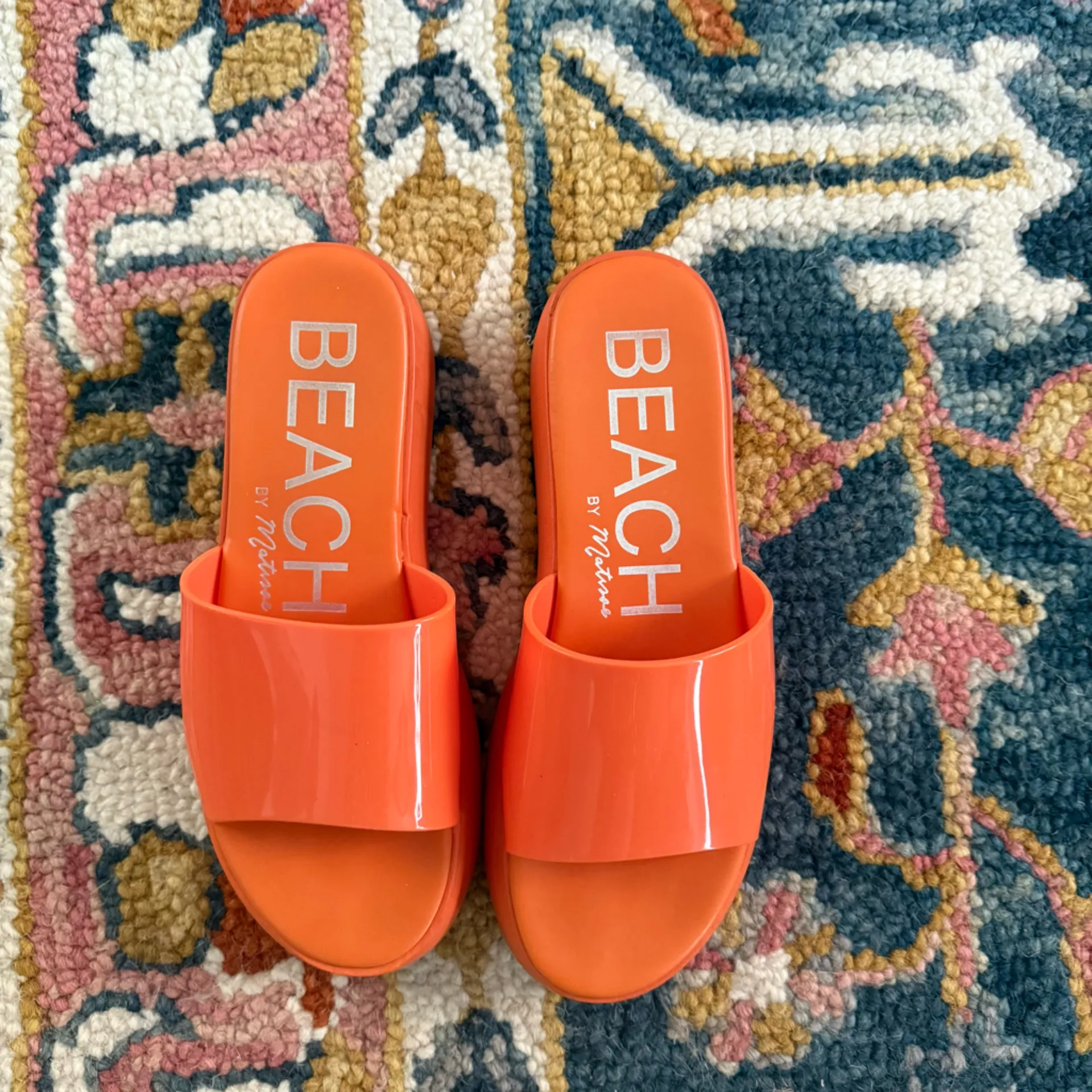 Matisse Footwear Beach by Matisse Solar Orange Platform Slide Sandals 10 - Image 3