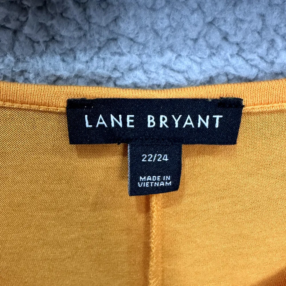 Lane Bryant Top Womens 22/24 Orange V Neck Drop Ruffle Waist Flutter Sleeve Boho - Image 2