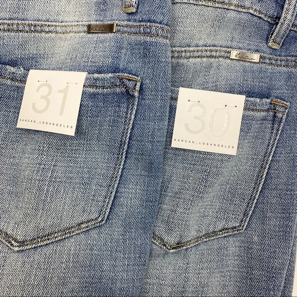 KanCan High Rise Distressed Mom Jeans: Light Stone Wash Size 30 - Image 13