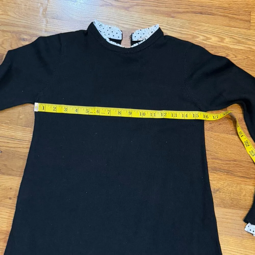 Vince Camuto Womens XS Black White Ruffle Polka Dot Trim Wednesday Addams Dress - Image 4