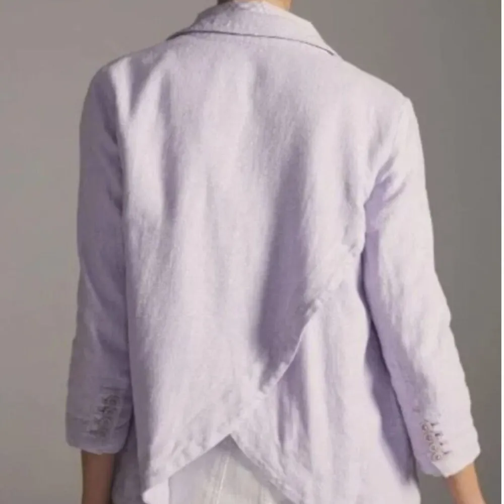 By Anthropologie Linen Tulip Blazer in lavender 8 - Image 3