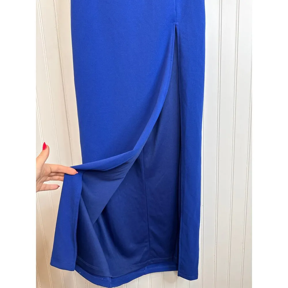 Lulus Head to Cocktail Hour Royal Blue Halter Neck Maxi Dress Bridesmaid Size M - Image 6