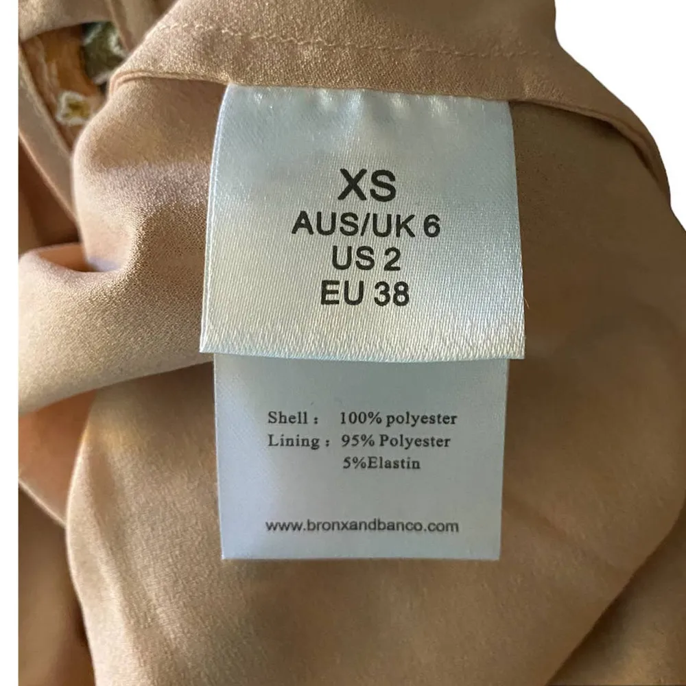 Bronx And Banco Sicilia Ruffle Dress Floral Women's Extra Small Leg Slit - Image 10