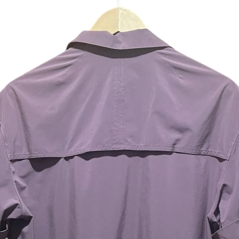 Athleta Hike Packable Button Down Top Damask Mauve size Small - Image 12