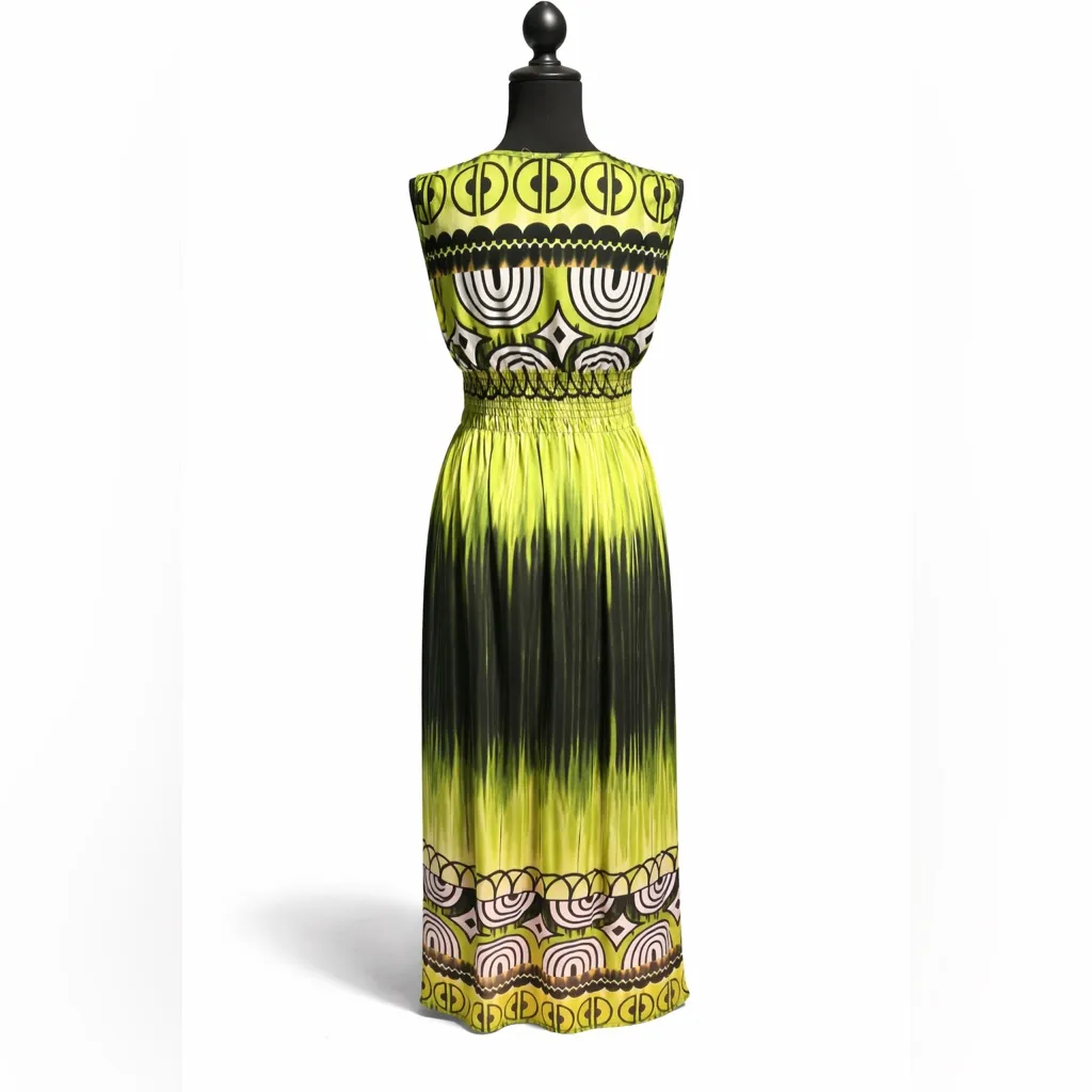 Jon & Anna Green Geometric Maxi Dress L - Image 3