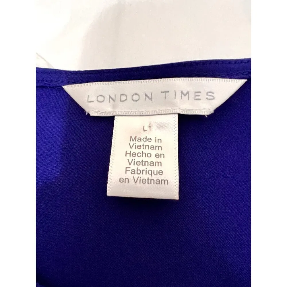 London Times women's size large top royal blue career classic, elegant, - Image 5