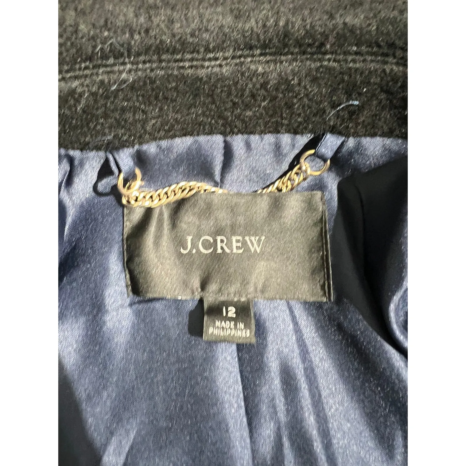 J. Crew Blazer Jacket Mario Bellucci Italian Wool Blend Wrap Coat Tie Belt 12 - Image 4