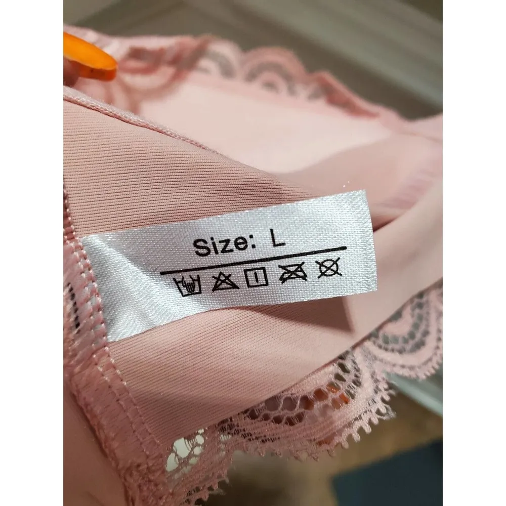 SHEIN Pink Cotton Comfortable Front Lace Shaping Seamless Bra Size Large (34C) - Image 7