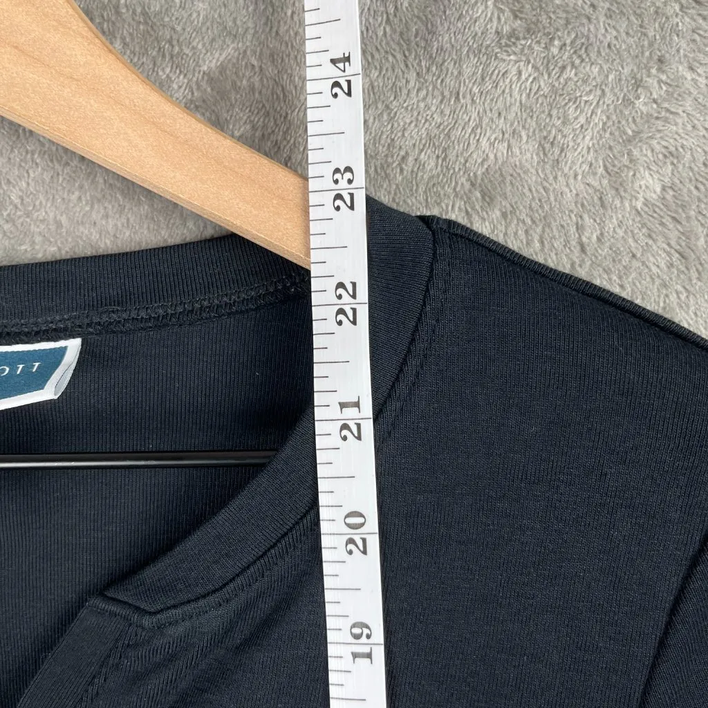 Karen Scott Henley Top Women’s Petite Medium Black Cotton Short Sleeve - Image 5