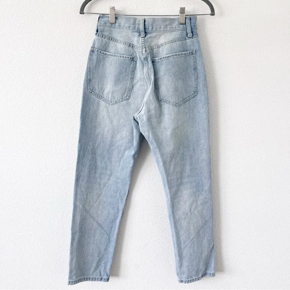 Revolve SNDYS High Rise Straight Button Fly Jeans in Light Wash Blue Size 4 - Image 5