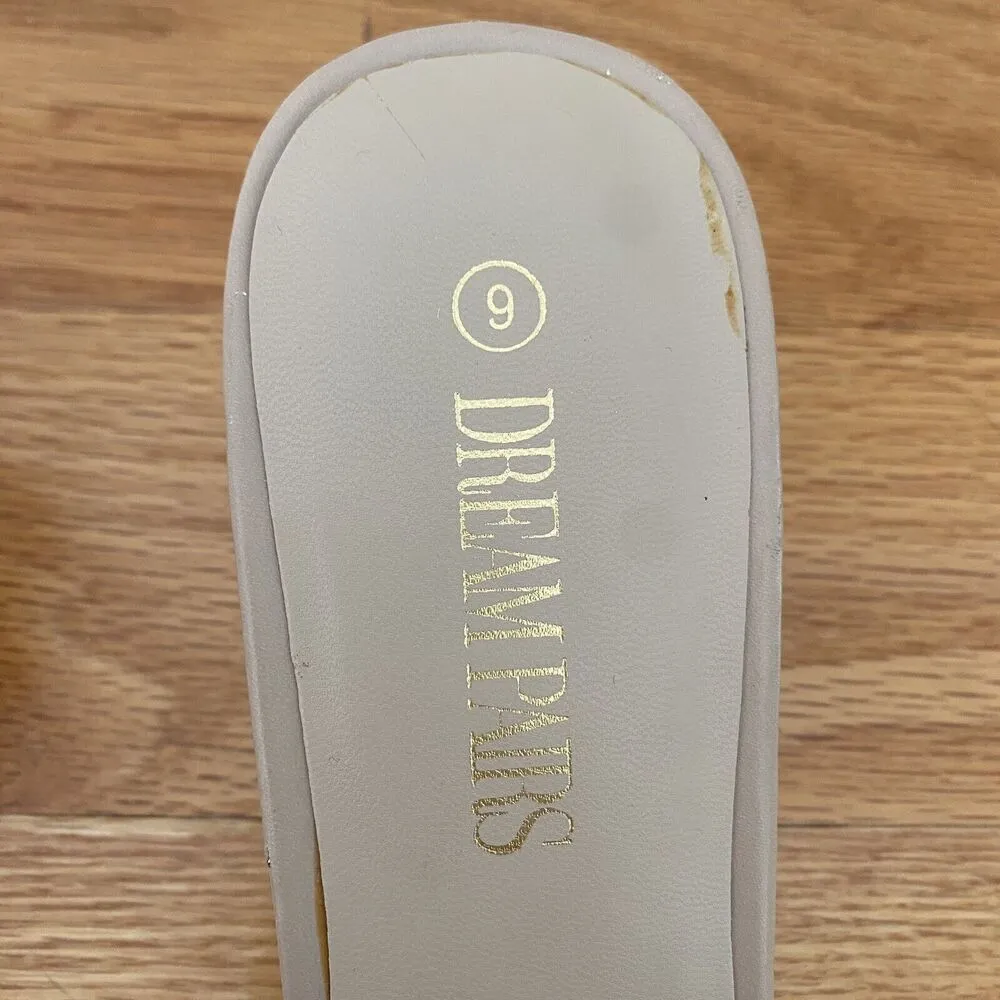 Dream Pairs Women’s Beige  Low Kitten Heel Sandals Square Toe Size 9 NWOB - Image 6