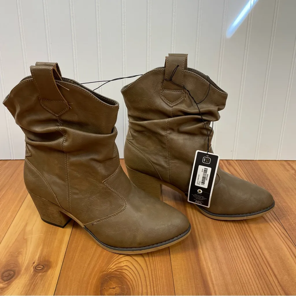 Charles Albert Pull On Brown Mocha Slouch Ankle Cowgirl Cowboy Boots New size 11 - Image 2